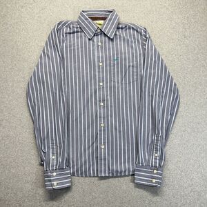 Hollister Button-Up Shirt Men’s Medium Blue Stripe Long Sleeve Pocket